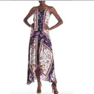 Nanette Lepore Floral Sleeveless Maxi Sundress Handkerchief Hem Size 2